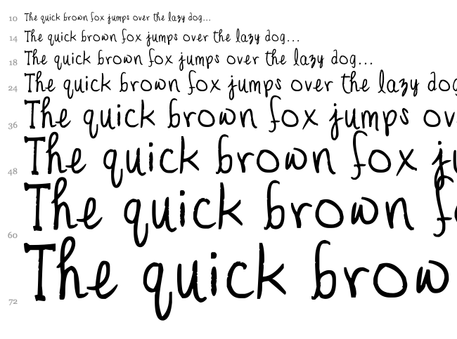 The Toadfrog font waterfall